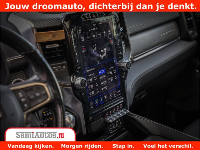 Dodge 1500 Ram Limited Night 5.7 V8 Hemi | Alle Opties | Black Edition | 4x4 Crew Cab | Comfortabele DC Dubbele Cabine met Royale 5 Zitplaatsen | KMC Wielen | Luchtvering | 360 Camera | Nappa Leer | Adaptieve Cruise |