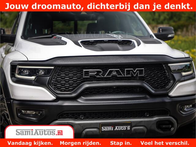 Dodge 1500 Ram TRX 6.2 V8 4x4 | HellCat 611 PK | BEAST | RAM Vol | Black Line | Comfortabele DC Dubbele Cabine met Royale 5 Zitplaatsen | Rode Stiksels | Head-Up | DashCam | Alarm |