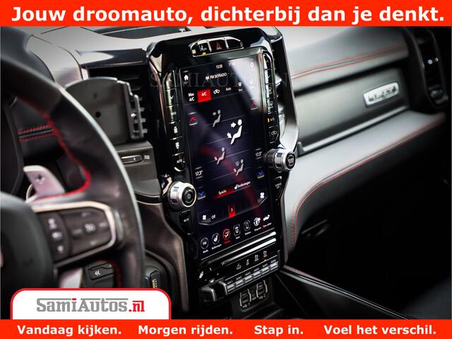 Dodge 1500 Ram TRX 6.2 V8 4x4 | HellCat 611 PK | BEAST | RAM Vol | Black Line | Comfortabele DC Dubbele Cabine met Royale 5 Zitplaatsen | Rode Stiksels | Head-Up | DashCam | Alarm |