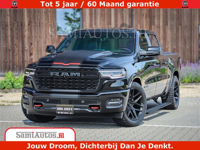 Dodge 1500 Ram Limited Night High Output 540HP 706Nm | Massage + Full Option | De Meest Luxe en Volle Pick-Up in zijn Klasse | Comfortabele Dubbele Cabine met Royale 5 Zitplaatsen | BPM vrij | Nu Leverbaar uit Voorraad | Voorraad Nr 2357 - 5182