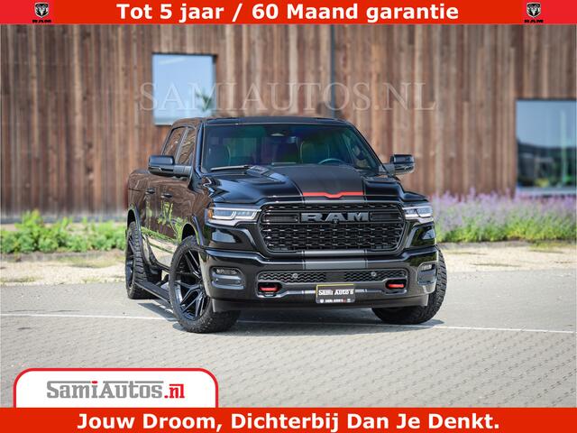 Dodge 1500 Ram Limited Night High Output 540HP 706Nm | Massage + Full Option | De Meest Luxe en Volle Pick-Up in zijn Klasse | Comfortabele Dubbele Cabine met Royale 5 Zitplaatsen | BPM vrij | Nu Leverbaar uit Voorraad | Voorraad Nr 2357 - 5182