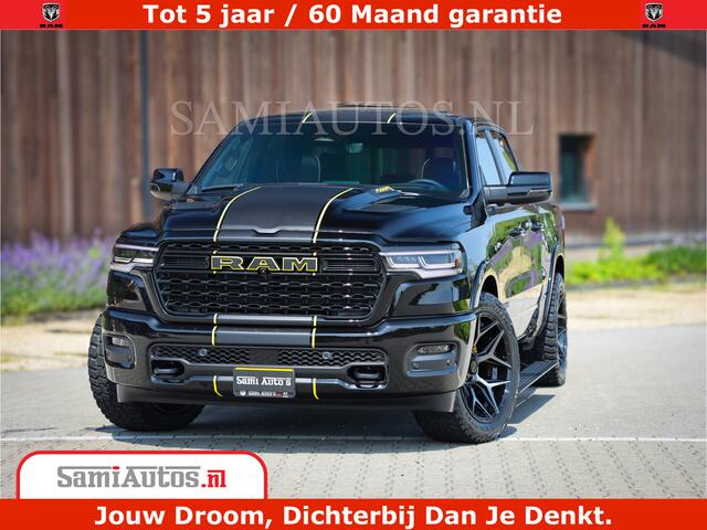 Dodge 1500 Ram Limited Night High Output 540HP 706Nm | Massage + Full Option | De Meest Luxe en Volle Pick-Up in zijn Klasse | Comfortabele Dubbele Cabine met Royale 5 Zitplaatsen | BPM vrij | Nu Leverbaar uit Voorraad | Voorraad Nr 2356 - 0990