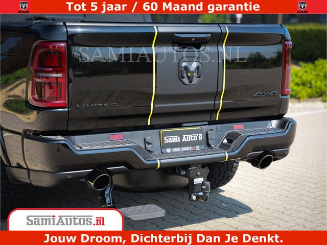 Dodge 1500 Ram Limited Night H.O 540HP 706Nm | Massage + Full Option | De Meest Luxe en Volle Pick-Up in zijn Klasse | Comfortabele Dubbele Cabine met Royale 5 Zitplaatsen | BPM vrij | Nu Leverbaar uit Voorraad | Voorraad Nr 2333 - 5129