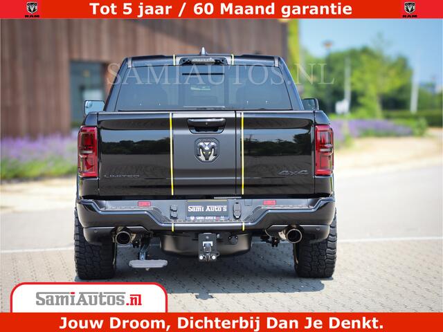 Dodge 1500 Ram Limited Night H.O 540HP 706Nm | Massage + Full Option | De Meest Luxe en Volle Pick-Up in zijn Klasse | Comfortabele Dubbele Cabine met Royale 5 Zitplaatsen | BPM vrij | Nu Leverbaar uit Voorraad | Voorraad Nr 2333 - 5129