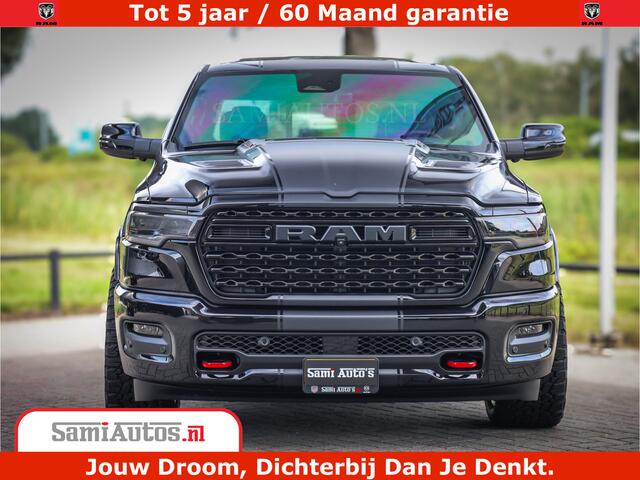Dodge 1500 Ram Limited Night H.O 540HP 706Nm | Massage + Full Option | De Meest Luxe en Volle Pick-Up in zijn Klasse | Comfortabele Dubbele Cabine met Royale 5 Zitplaatsen | BPM vrij | Nu Leverbaar uit Voorraad | Voorraad Nr 2348 - 5158