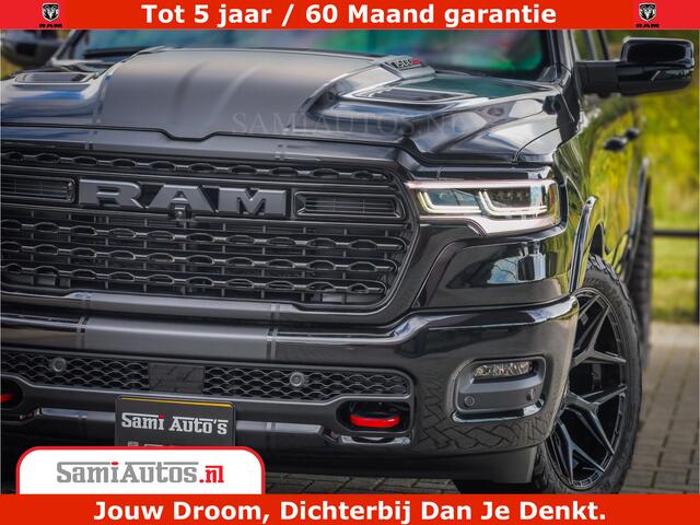 Dodge 1500 Ram Limited Night H.O 540HP 706Nm | Massage + Full Option | De Meest Luxe en Volle Pick-Up in zijn Klasse | Comfortabele Dubbele Cabine met Royale 5 Zitplaatsen | BPM vrij | Nu Leverbaar uit Voorraad | Voorraad Nr 2348 - 5158