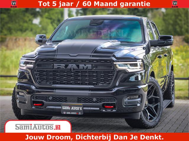 Dodge 1500 Ram Limited Night H.O 540HP 706Nm | Massage + Full Option | De Meest Luxe en Volle Pick-Up in zijn Klasse | Comfortabele Dubbele Cabine met Royale 5 Zitplaatsen | BPM vrij | Nu Leverbaar uit Voorraad | Voorraad Nr 2348 - 5158