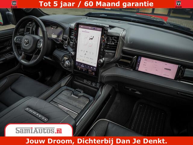Dodge 1500 Ram Limited Night H.O 540HP 706Nm | Massage + Full Option | De Meest Luxe en Volle Pick-Up in zijn Klasse | Comfortabele Dubbele Cabine met Royale 5 Zitplaatsen | BPM vrij | Nu Leverbaar uit Voorraad | Voorraad Nr 2329 - 5135