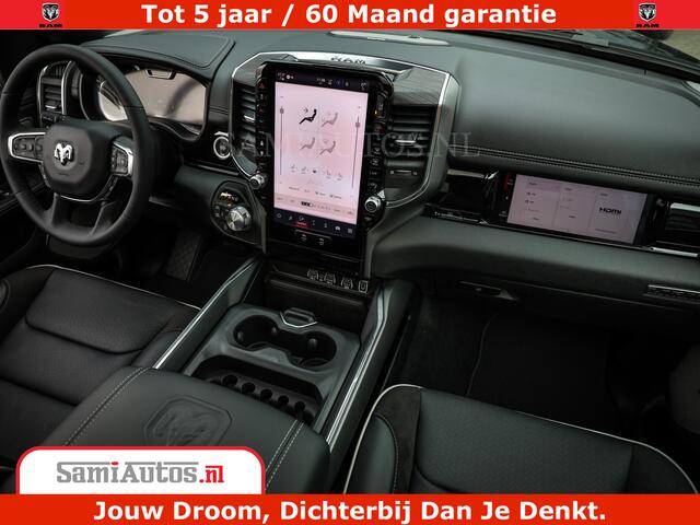 Dodge 1500 RAM Laramie Night | Face Lift | 420Pk 636 Nn | Extra Groot Scherm + Passagiers Scherm | Comfortabele Dubbele Cabine met Royale 5 Zitplaatsen | BPM vrij | Nu Leverbaar uit Voorraad | Voorraad Nr 2220 - 5039