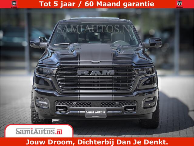 Dodge 1500 RAM Laramie Night | Face Lift | 420Pk 636 Nn | Extra Groot Scherm + Passagiers Scherm | Comfortabele Dubbele Cabine met Royale 5 Zitplaatsen | BPM vrij | Nu Leverbaar uit Voorraad | Voorraad Nr 2220 - 5039