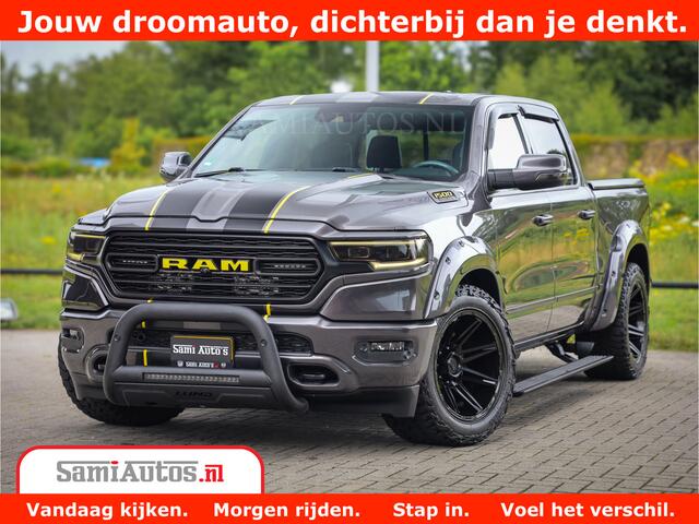 Dodge 1500 Ram LIMITED CUSTOM | FULL OPTION | LUCHT REMSYSTEEM | LUCHT VERING | 360 CAM | 200L LPG | PANORAMA | 4X4 V8 5.7 | 3500KG | MEMORY | WIDE BODYKIT | AMBILIGHT | MICKEY THOMPSON BANDEN |