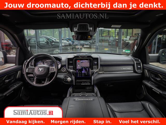 Dodge 1500 Ram LIMITED CUSTOM | FULL OPTION | LUCHT REMSYSTEEM | LUCHT VERING | 360 CAM | 200L LPG | PANORAMA | 4X4 V8 5.7 | 3500KG | MEMORY | WIDE BODYKIT | AMBILIGHT | MICKEY THOMPSON BANDEN |