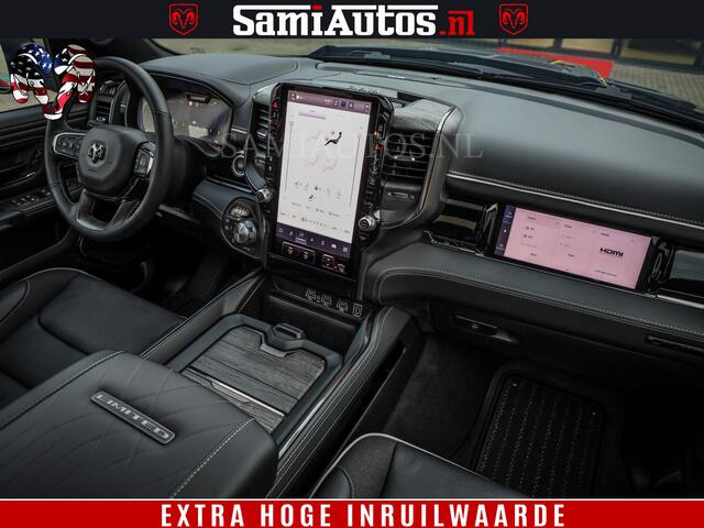 Dodge 1500 Ram Limited Night H.O 540HP 706Nm | Massage + Full Option | De Meest Luxe en Volle Pick-Up in zijn Klasse | Comfortabele Dubbele Cabine met Royale 5 Zitplaatsen | BPM vrij | Nu Leverbaar uit Voorraad | Voorraad Nr 2329 - 5135