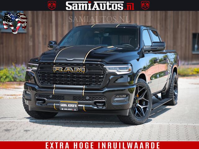 Dodge 1500 Ram Limited Night High Output 540HP 706Nm | Massage + Full Option | De Meest Luxe en Volle Pick-Up in zijn Klasse | Comfortabele Dubbele Cabine met Royale 5 Zitplaatsen | BPM vrij | Nu Leverbaar uit Voorraad | Voorraad Nr 2324 - 5142