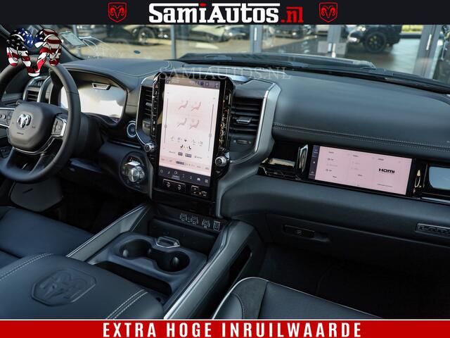 Dodge 1500 RAM Night Premium | Full Option | De Meest Luxe Pick-Up in zijn Klasse | Comfortabele Dubbele Cabine met Royale 5 Zitplaatsen | BPM vrij | Nu Leverbaar uit Voorraad | Voorraad Nr 2200 - 0886