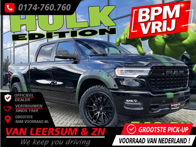 Dodge 1500 Ram Limited HULK Edition | 3 jaar garantie | Pano | Harman Kardon | 22" | Flares | Passenger screen