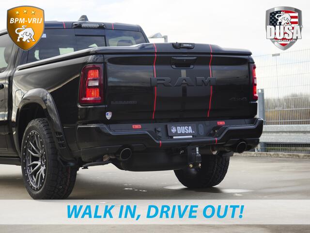 Dodge 1500 RAM | | Laramie | Premium Night | 3.0L I6 Hurricane | 4X4 | BPM-VRIJ | BPM-VRIJ | Niveau regeling | Passenger Display | Getoonde accessoires zijn verkrijgbaar tegen meerprijs