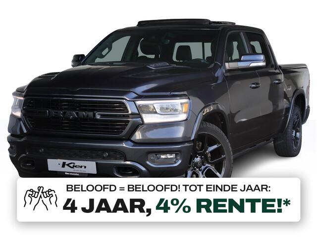 Dodge 1500 Ram 5.7 V8 4x4 Crew Cab Laramie Night | Panoramadak | Luchtvering | Groot Navigatie | Elektrisch Sidebars |