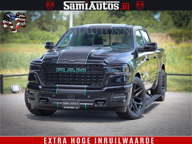 Dodge 1500 Ram Limited Night H.O 540HP 706Nm | Massage + Full Option | De Meest Luxe en Volle Pick-Up in zijn Klasse | Comfortabele Dubbele Cabine met Royale 5 Zitplaatsen | BPM vrij | Nu Leverbaar uit Voorraad | Voorraad Nr 2370 - 5411