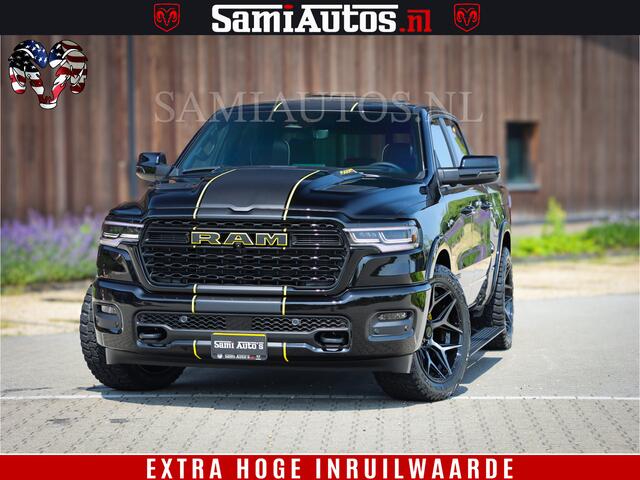 Dodge 1500 Ram Limited Night High Output 540HP 706Nm | Massage + Full Option | De Meest Luxe en Volle Pick-Up in zijn Klasse | Comfortabele Dubbele Cabine met Royale 5 Zitplaatsen | BPM vrij | Nu Leverbaar uit Voorraad | Voorraad Nr 2356 - 0990