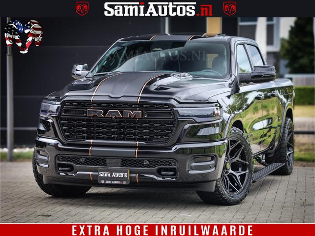 Dodge 1500 Ram Limited SPORT H.O 540HP 706Nm | Massage + Full Option | De Meest Luxe en Volle Pick-Up in zijn Klasse | Comfortabele Dubbele Cabine met Royale 5 Zitplaatsen | BPM vrij | Nu Leverbaar uit Voorraad | Voorraad Nr 2331