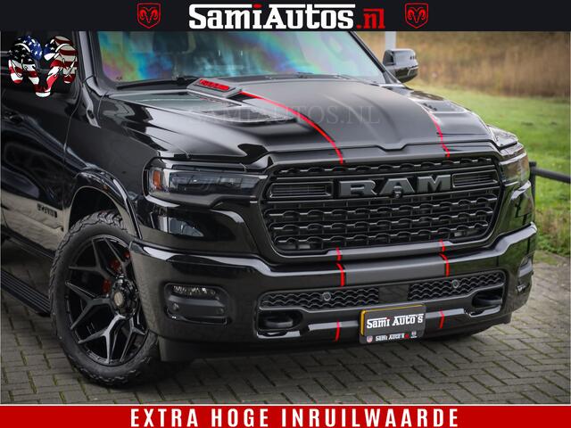 Dodge 1500 Ram Limited Night High Output 540HP 706Nm | Massage + Full Option | De Meest Luxe en Volle Pick-Up in zijn Klasse | Comfortabele Dubbele Cabine met Royale 5 Zitplaatsen | BPM vrij | Nu Leverbaar uit Voorraad | Voorraad Nr 2324 - 5142