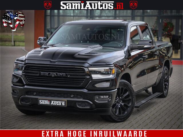 Dodge 1500 Ram Black Sport | Hemi 5.7 V8 | Luchtvering | 360 Camera | Panorama Dak | 4x4 Crew Cab | Dubbele cabine 5 persoons | Grijskenteken |