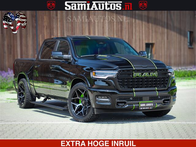 Dodge 1500 Ram Limited Night High Output 540HP 706Nm | Massage + Full Option | De Meest Luxe en Volle Pick-Up in zijn Klasse | Comfortabele Dubbele Cabine met Royale 5 Zitplaatsen | BPM vrij | Nu Leverbaar uit Voorraad | Voorraad Nr 2300 - 7689