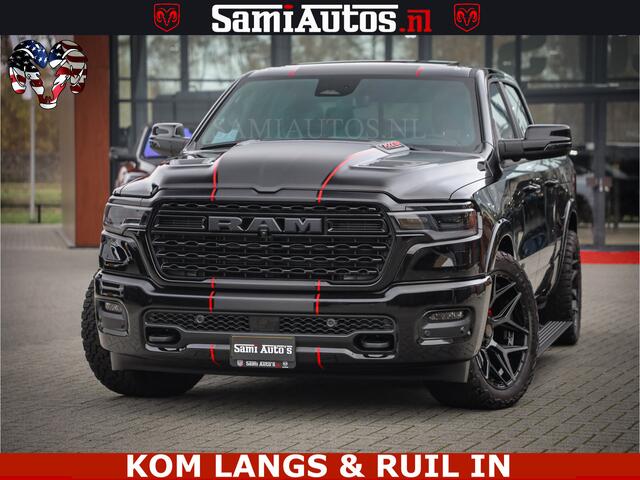 Dodge 1500 Ram Limited Night H.O 540HP 706Nm | Massage + Full Option | De Meest Luxe en Volle Pick-Up in zijn Klasse | Comfortabele Dubbele Cabine met Royale 5 Zitplaatsen | BPM vrij | Nu Leverbaar uit Voorraad | Voorraad Nr 2334 - 5409 | De specialist in Amerikaans