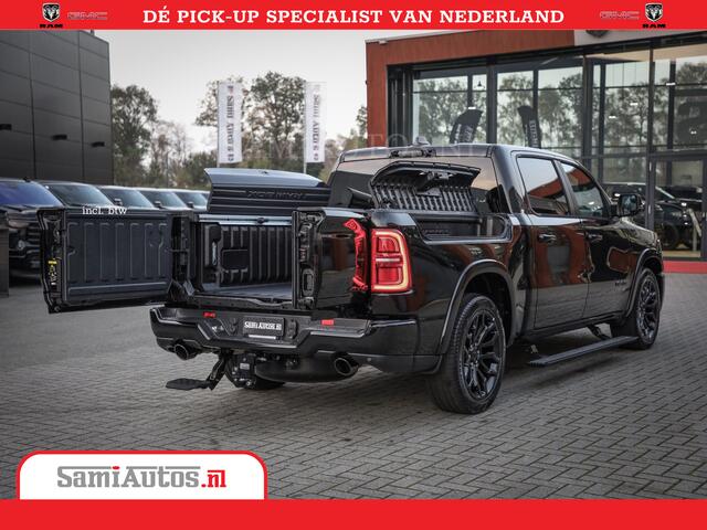 Dodge RAM PICKUP 1500 DE MEEST LUXUEUZE LIMITED NIGHT HIGH OUTPUT H.O 540PK 706 Nm 2025 | XB9 | MASSAGE | BOM VOL | CREW CAB | DUBBELE CABINE | GRIJSKENTEKEN | VOORRAAD NR 2333 - 5129