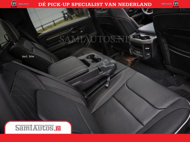 Dodge RAM PICKUP 1500 DE MEEST LUXUEUZE LIMITED NIGHT HIGH OUTPUT H.O 540PK 706 Nm 2025 | XB9 | MASSAGE | BOM VOL | CREW CAB | DUBBELE CABINE | GRIJSKENTEKEN | VOORRAAD NR 2333 - 5129