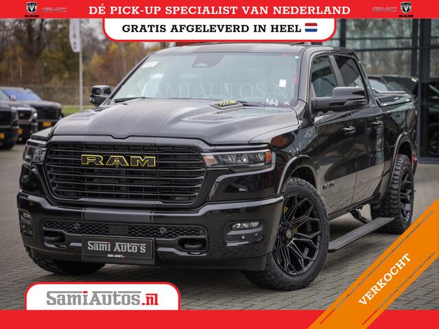 Dodge RAM PICKUP PREMIUM NIGHT | MAY 2025 BOM VOL + HUD & 14.4 INCH SCHERM | LUCHTVERING | 420PK 636 Nm | PRIJS MET LPG EN COVER EN GARANTIE | DUBBELE CABINE | PICK UP | 5 PERSOONS | DC | GRIJSKENTEKEN | VOORRAAD NR 2232 - 3424