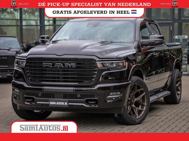 Dodge RAM PICKUP 2025 LARAMIE NIGHT | 14,4 SCHERM + 10.2 INCH PASSENGER SCREEN | HURRICANE 420PK 636 Nm | PRIJS MET LPG EN COVER EN GARANTIE | DUBBELE CABINE | PICK UP | 5 PERSOONS | DC | GRIJSKENTEKEN | VOORAAD 2220 - 5039