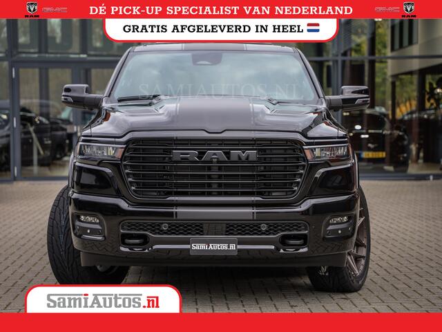 Dodge RAM PICKUP 2025 LARAMIE NIGHT | 14,4 SCHERM + 10.2 INCH PASSENGER SCREEN | HURRICANE 420PK 636 Nm | PRIJS MET LPG EN COVER EN GARANTIE | DUBBELE CABINE | PICK UP | 5 PERSOONS | DC | GRIJSKENTEKEN | VOORAAD 2220 - 5039