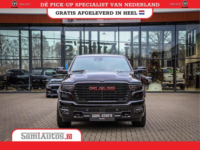 Dodge RAM PICKUP NIGHT PREMIUM 2025 | BOM VOL + 14.4 INCH SCHERM | LUCHTVERING | HUD | 420PK 636 Nm | PRIJS MET LPG EN COVER EN GARANTIE | DUBBELE CABINE | PICK UP | 5 PERSOONS | DC | GRIJSKENTEKEN | VOORRAAD NR 2200 - 0886