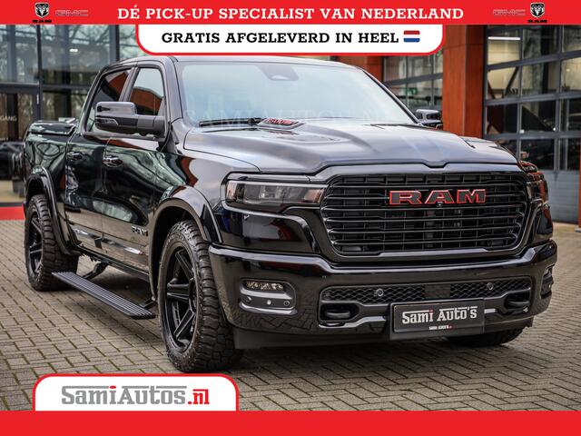 Dodge RAM PICKUP NIGHT PREMIUM 2025 | BOM VOL + 14.4 INCH SCHERM | LUCHTVERING | HUD | 420PK 636 Nm | PRIJS MET LPG EN COVER EN GARANTIE | DUBBELE CABINE | PICK UP | 5 PERSOONS | DC | GRIJSKENTEKEN | VOORRAAD NR 2200 - 0886
