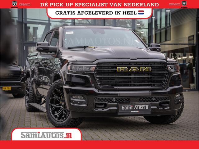 Dodge RAM PICKUP PREMIUM | BOM VOL | HEAD UP + 14.4 INCH SCHERM | LUCHTVERING | 420PK 636 Nm | PRIJS MET LPG EN COVER EN GARANTIE | DUBBELE CABINE | PICK UP | 5 PERSOONS | DC | GRIJSKENTEKEN | VOORRAAD NR 2284 - 3855
