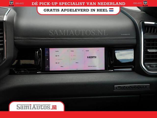 Dodge RAM PICKUP PREMIUM | BOM VOL | HEAD UP + 14.4 INCH SCHERM | LUCHTVERING | 420PK 636 Nm | PRIJS MET LPG EN COVER EN GARANTIE | DUBBELE CABINE | PICK UP | 5 PERSOONS | DC | GRIJSKENTEKEN | VOORRAAD NR 2284 - 3855