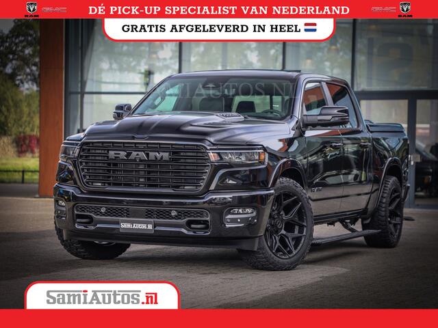 Dodge RAM PICKUP NIGHT PREMIUM | BOM VOL + 14.4 INCH SCHERM | LUCHTVERING | HUD | 420PK 636 Nm | PRIJS MET LPG EN COVER EN GARANTIE | DUBBELE CABINE | PICK UP | 5 PERSOONS | DC | GRIJSKENTEKEN | VOORRAAD NR 2282 - 3332