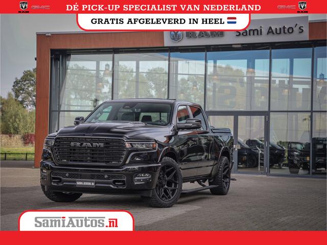 Dodge RAM PICKUP NIGHT PREMIUM | BOM VOL + 14.4 INCH SCHERM | LUCHTVERING | HUD | 420PK 636 Nm | PRIJS MET LPG EN COVER EN GARANTIE | DUBBELE CABINE | PICK UP | 5 PERSOONS | DC | GRIJSKENTEKEN | VOORRAAD NR 2282 - 3332