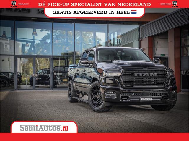 Dodge RAM PICKUP NIGHT PREMIUM | BOM VOL + 14.4 INCH SCHERM | LUCHTVERING | HUD | 420PK 636 Nm | PRIJS MET LPG EN COVER EN GARANTIE | DUBBELE CABINE | PICK UP | 5 PERSOONS | DC | GRIJSKENTEKEN | VOORRAAD NR 2282 - 3332