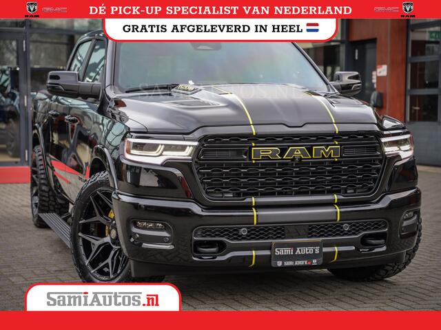 Dodge RAM PICKUP 1500 DE MEEST LUXUEUZE LIMITED NIGHT HIGH OUTPUT H.O 540PK 706 Nm 2025 | XB9 | MASSAGE | BOM VOL | CREW CAB | DUBBELE CABINE | GRIJSKENTEKEN | VOORRAAD NR 2353 - 5412