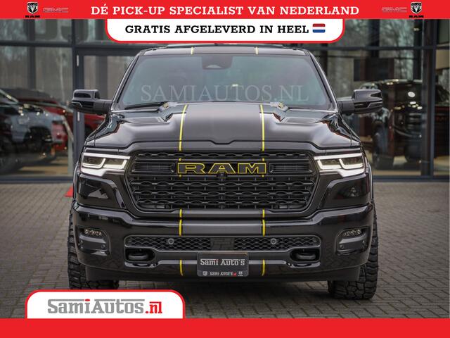 Dodge RAM PICKUP 1500 DE MEEST LUXUEUZE LIMITED NIGHT HIGH OUTPUT H.O 540PK 706 Nm 2025 | XB9 | MASSAGE | BOM VOL | CREW CAB | DUBBELE CABINE | GRIJSKENTEKEN | VOORRAAD NR 2353 - 5412