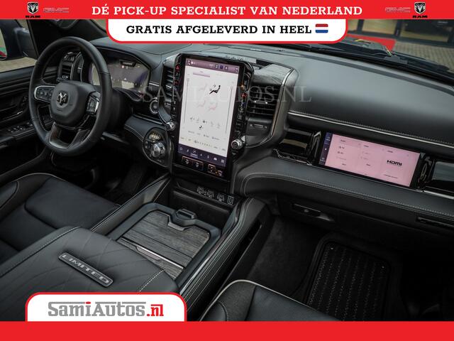 Dodge RAM PICKUP 1500 DE MEEST LUXUEUZE LIMITED NIGHT HIGH OUTPUT H.O 540PK 706 Nm 2025 | XB9 | MASSAGE | BOM VOL | CREW CAB | DUBBELE CABINE | GRIJSKENTEKEN | VOORRAAD NR 2353 - 5412
