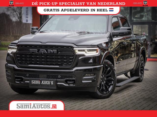 Dodge RAM PICKUP 1500 DE MEEST LUXUEUZE LIMITED NIGHT HIGH OUTPUT H.O 540PK 706 Nm 2025 | XB9 | MASSAGE | BOM VOL | CREW CAB | DUBBELE CABINE | GRIJSKENTEKEN | VOORRAAD NR 2334 - 5409