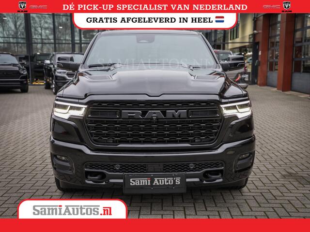 Dodge RAM PICKUP 1500 DE MEEST LUXUEUZE LIMITED NIGHT HIGH OUTPUT H.O 540PK 706 Nm 2025 | XB9 | MASSAGE | BOM VOL | CREW CAB | DUBBELE CABINE | GRIJSKENTEKEN | VOORRAAD NR 2334 - 5409