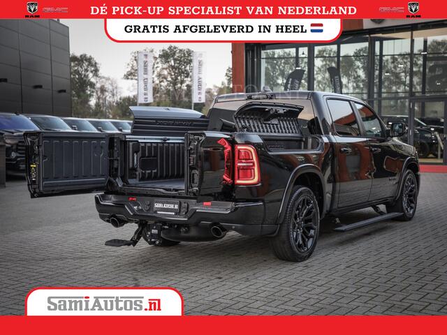 Dodge RAM PICKUP 1500 DE MEEST LUXUEUZE LIMITED NIGHT HIGH OUTPUT H.O 540PK 706 Nm 2025 | XB9 | MASSAGE | BOM VOL | CREW CAB | DUBBELE CABINE | GRIJSKENTEKEN | VOORRAAD NR 2334 - 5409