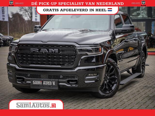 Dodge RAM PICKUP 1500 DE MEEST LUXUEUZE LIMITED NIGHT HIGH OUTPUT H.O 540PK 706 Nm 2025 | XB9 | MASSAGE | BOM VOL | CREW CAB | DUBBELE CABINE | GRIJSKENTEKEN | VOORRAAD NR 2334 - 5409