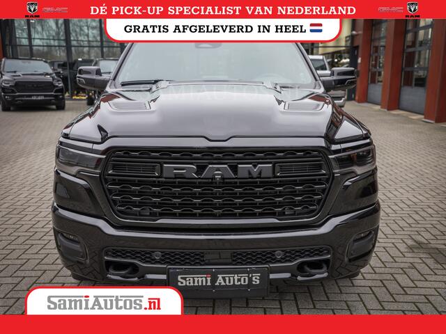 Dodge RAM PICKUP 1500 DE MEEST LUXUEUZE LIMITED NIGHT HIGH OUTPUT H.O 540PK 706 Nm 2025 | XB9 | MASSAGE | BOM VOL | CREW CAB | DUBBELE CABINE | GRIJSKENTEKEN | VOORRAAD NR 2334 - 5409
