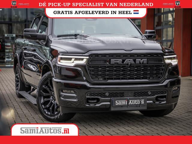 Dodge RAM PICKUP 1500 DE MEEST LUXUEUZE LIMITED NIGHT HIGH OUTPUT H.O 540PK 706 Nm 2025 | XB9 | MASSAGE | BOM VOL | CREW CAB | DUBBELE CABINE | GRIJSKENTEKEN | VOORRAAD NR 2334 - 5409